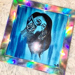 Gas Mask Beauty Art Print 4x4 w/frame